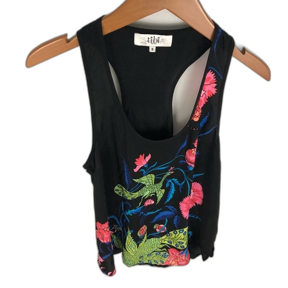 Tibi Peacock Floral Printed Tank Size 8 - Picture 3 of 11